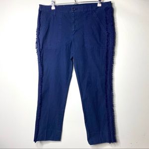 Tory Burch Blue Ankle Cropped Pants